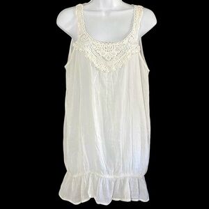 Delicate Cream Crochet LaceTop Silk Blend M Cottage Boho Fairycore Coquette